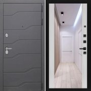 Входная металлическая дверь ART S7 (Графит софт/Зеркало сандал светлый)