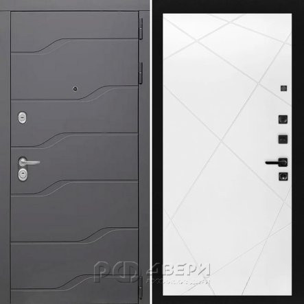 Входная металлическая дверь ART S7 24 (Графит софт/Белый матовый)