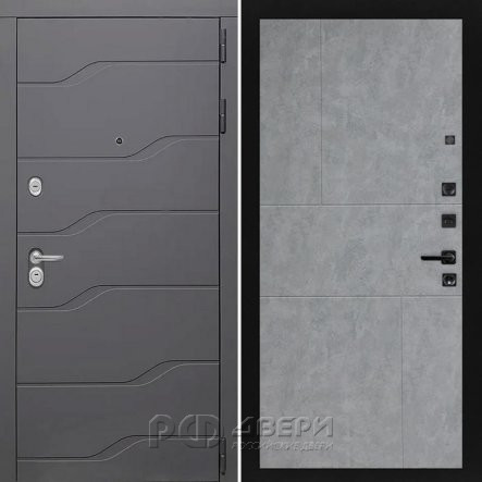 Входная металлическая дверь ART S7 21 (Графит софт/Бетон светлый)
