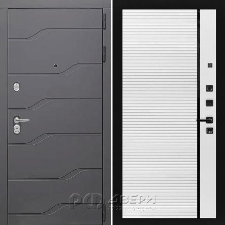 Входная металлическая дверь ART S7 22 (Графит софт/Белый матовый)