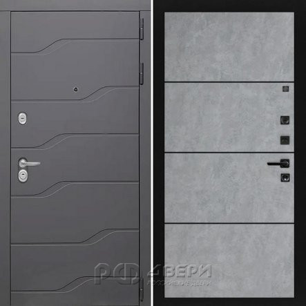 Входная металлическая дверь ART S7 25 (Графит софт/Бетон светлый)