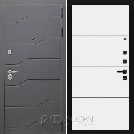 Входная металлическая дверь ART S7 25 (Графит софт/Белый матовый)