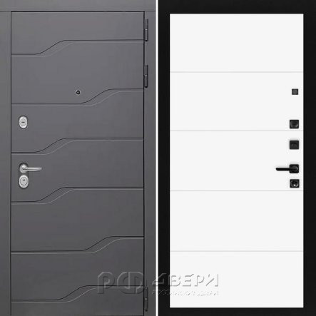 Входная металлическая дверь ART S7 13 (Графит софт/Белый матовый)