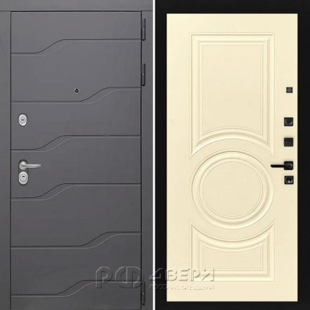 Входная металлическая дверь ART S7 23 (Графит софт/Софт шампань)