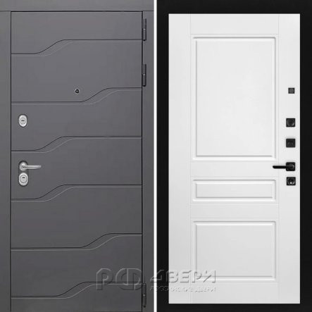 Входная металлическая дверь ART S7 03 (Графит софт/Белый матовый)