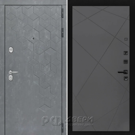 Входная металлическая дверь ART S8 24 (Бетон темный/Графит)