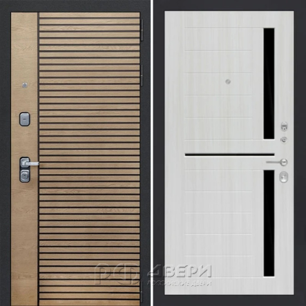 Входная металлическая дверь ART S9 loft 02 (Табак/Сандал белый)