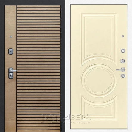 Входная металлическая дверь ART S9 loft 23 (Табак/Белый шампань)