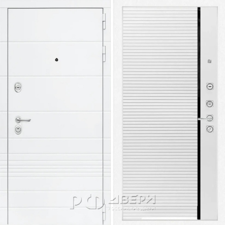 Входная металлическая дверь ART S10 22 (Белый камень/Белый софт)