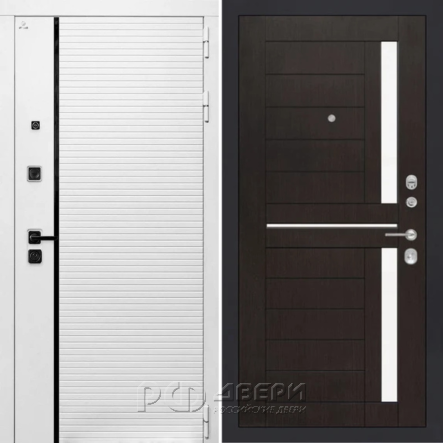 Входная металлическая дверь ART S11 02 (Белый камень/Венге)