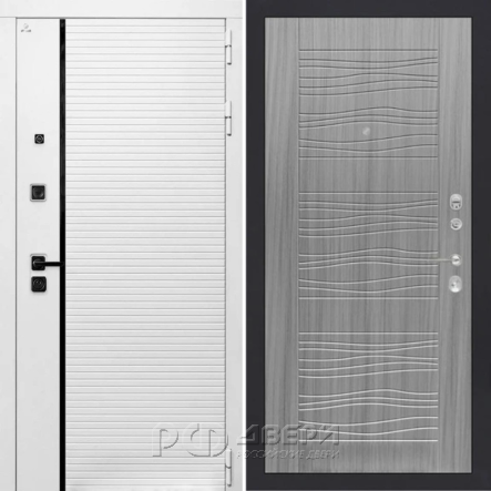 Входная металлическая дверь ART S11 06 (Белый камень/Сандал серый)