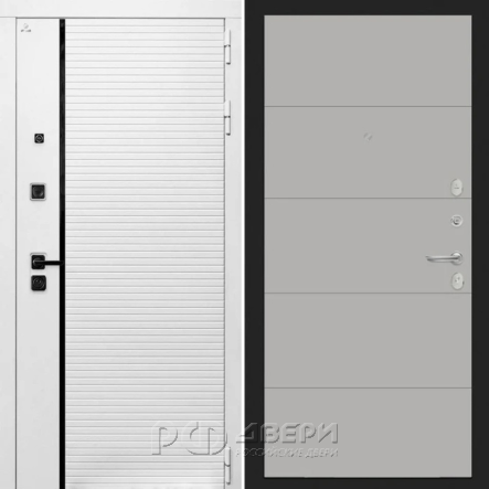 Входная металлическая дверь ART S11 13 (Белый камень/Грей софт)