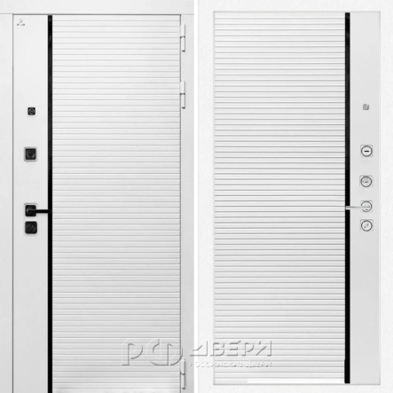 Входная металлическая дверь ART S11 22 (Белый камень/Белый софт)