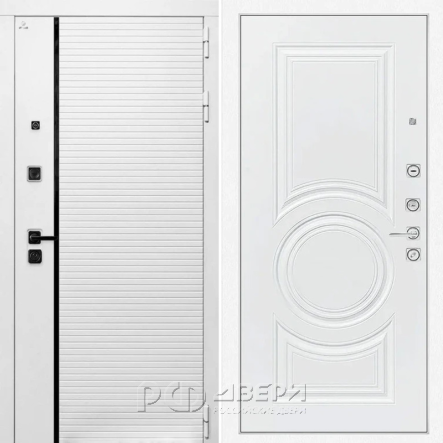 Входная металлическая дверь ART S11 23 (Белый камень/Белый софт)