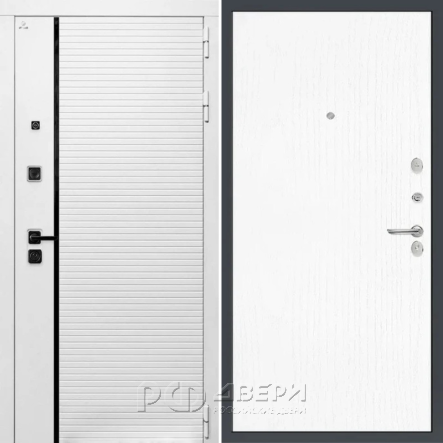 Входная металлическая дверь ART S11 07 (Белый камень/Белое дерево)