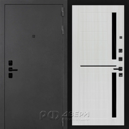 Входная металлическая дверь ART ACOUSTIK 02 (Черный муар с блестками/Сандал светлый)