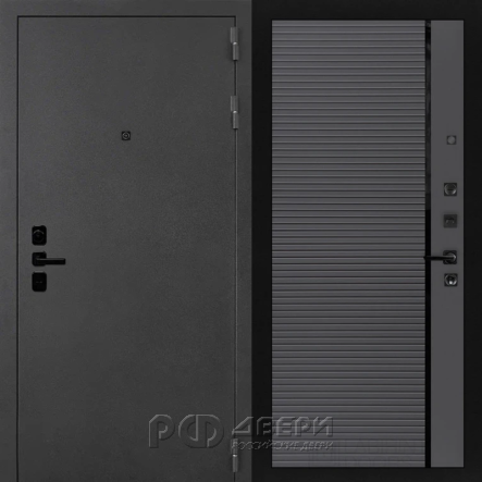 Входная металлическая дверь ART ACOUSTIK 22 (Черный муар с блестками/Графит)