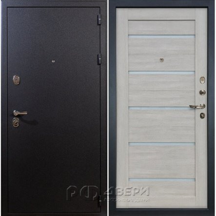 Входная металлическая дверь Рим Клеопатра (Черный шелк/Ясень кремовый №66)