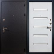Входная металлическая дверь Рим (Черный шелк/Белый ясень №34)