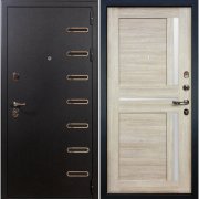 Входная металлическая дверь Витязь Баджио (Черный шелк/Кремовый ясень №49)