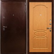 Входная металлическая дверь Цезарь 5А (Антик медный/Дуб натуральный №15)