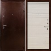 Входная металлическая дверь Цезарь 5А (Антик медный/Дуб фактурный крем №63)