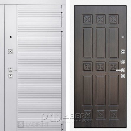 Входная металлическая дверь Piano white 16 (белый софт/алмон 28)