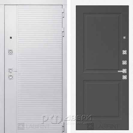 Входная металлическая дверь Piano white 11 (белый софт/графит софт)