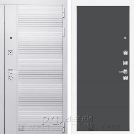 Входная металлическая дверь Piano white 13 (белый софт/графит софт)