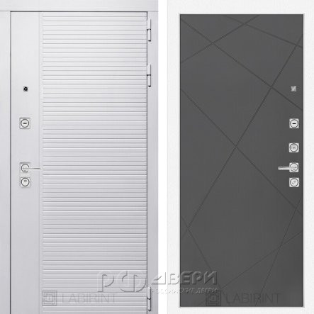 Входная металлическая дверь Piano white 24 (белый софт/графит софт)