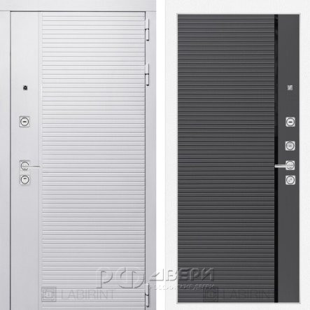 Входная металлическая дверь Piano white 22 (белый софт/графит софт)