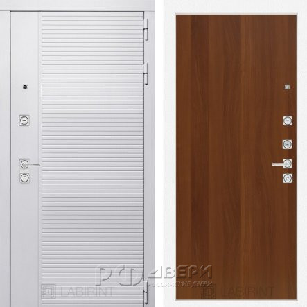 Входная металлическая дверь Piano white 05 (белый софт/итальянский орех)