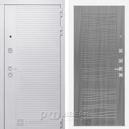 Входная металлическая дверь Piano white 06 (белый софт/сандал серый)