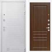 Входная металлическая дверь Piano white 03 (белый софт/орех бренди)