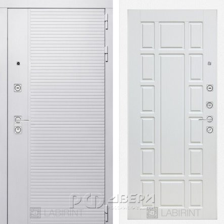 Входная металлическая дверь Piano white 12 (белый софт/белое дерево)