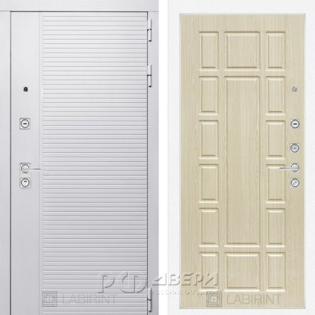 Входная металлическая дверь Piano white 12 (белый софт/беленый дуб)