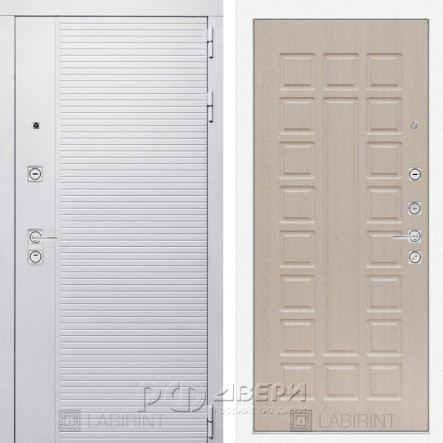 Входная металлическая дверь Piano white 04 (белый софт/беленый дуб)