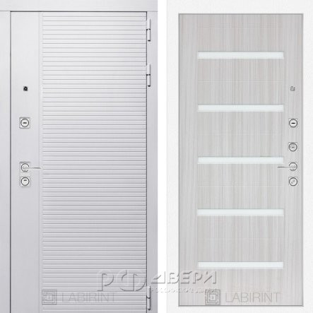 Входная металлическая дверь Piano white 01 (белый софт/сандал белый)
