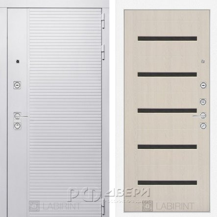 Входная металлическая дверь Piano white 01 (белый софт/беленый дуб)
