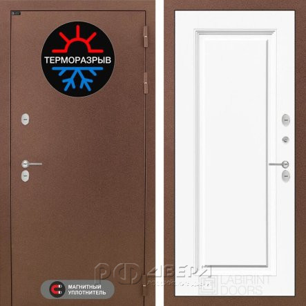 Входная металлическая дверь Термомагнит 27 (медный антик/эмаль ral 9003)