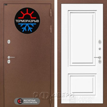 Входная металлическая дверь Термомагнит 26 (медный антик/эмаль ral 9003)