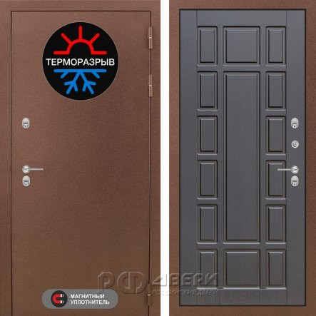 Входная металлическая дверь Термомагнит 12 (медный антик/венге)
