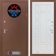 Входная металлическая дверь Термомагнит 12 (медный антик/белое дерево)