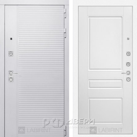 Входная металлическая дверь Piano white 03 (белый софт/белый софт)