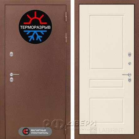 Входная металлическая дверь Термомагнит 03 (медный антик/крем софт)