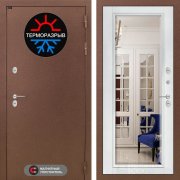 Входная металлическая дверь Термомагнит (медный антик/зеркало фацет белый софт)