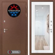 Входная металлическая дверь Термомагнит 18 (медный антик/зеркало белое дерево)