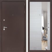 Входная металлическая дверь Classic (антик медный/зеркало акация светлая горизонтальная)