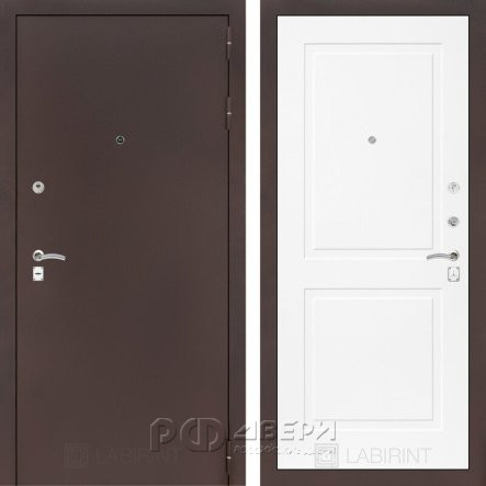 Входная металлическая дверь Классик 11 (Антик медный/Белый софт)