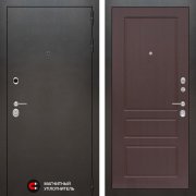 Входная металлическая дверь Сильвер 03 (Антик темное серебро/Орех премиум)